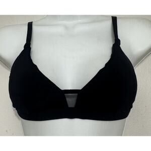 Pepper Women’s Small Bra Black Limitless Wirefree Scoop Back Closure Sleek